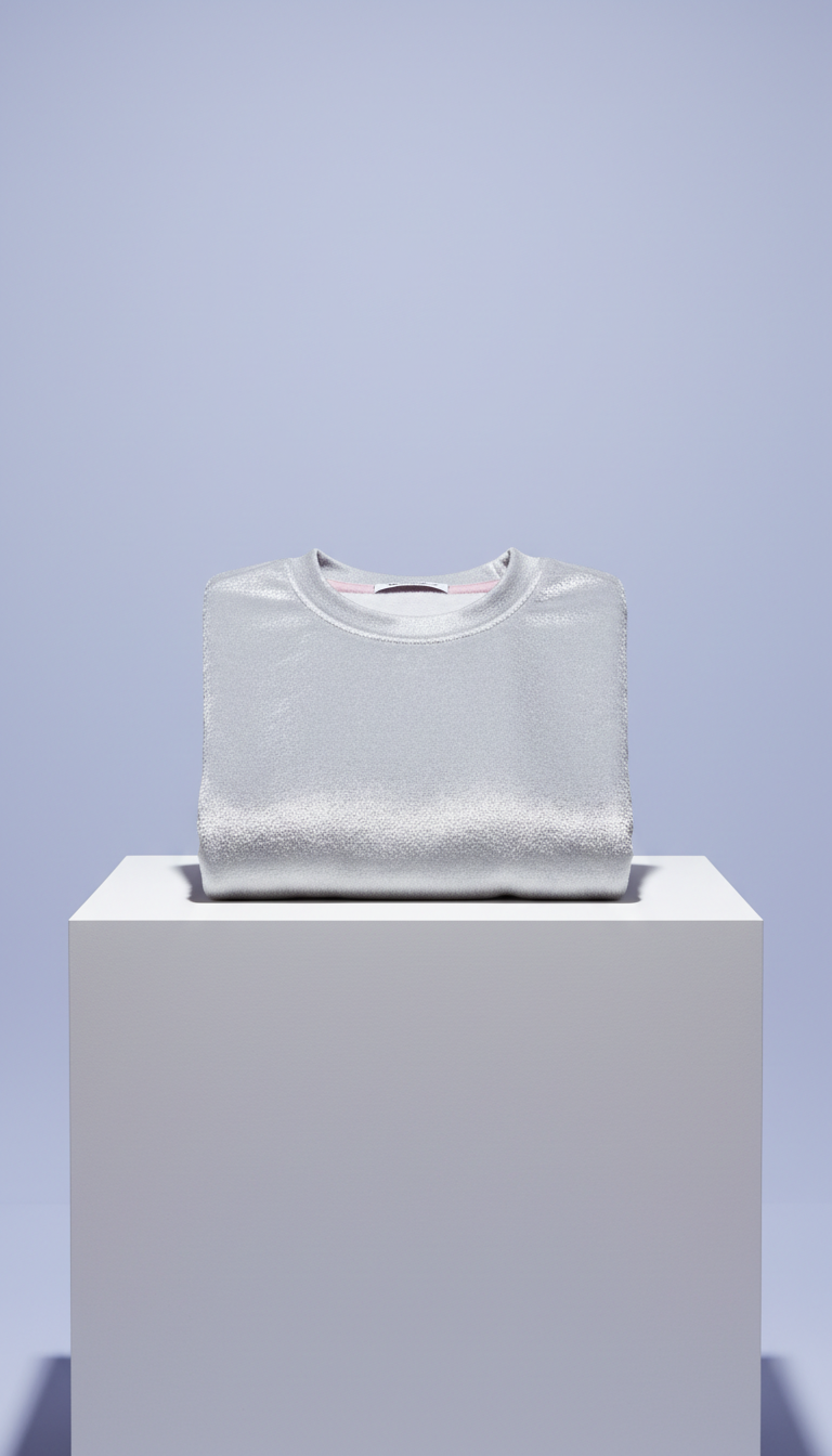 Cropped Cotton Tee, Signature Blue