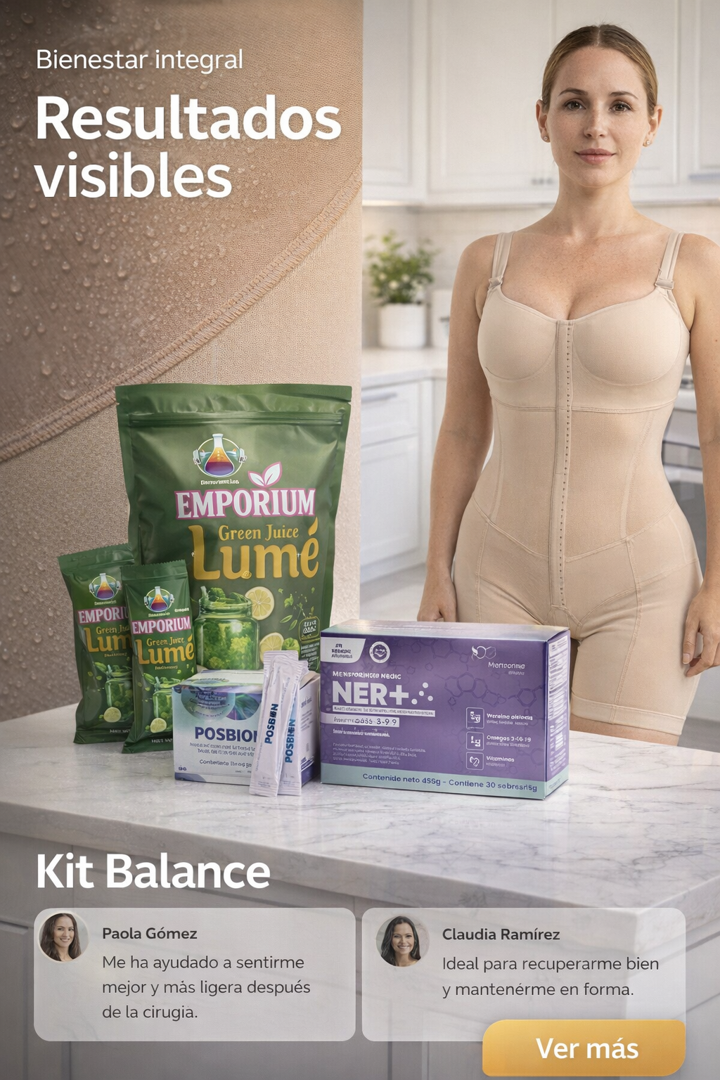 Kit POSBION BPL1® HT + Ner+ Proteína + Green Juice | Bienestar Diario