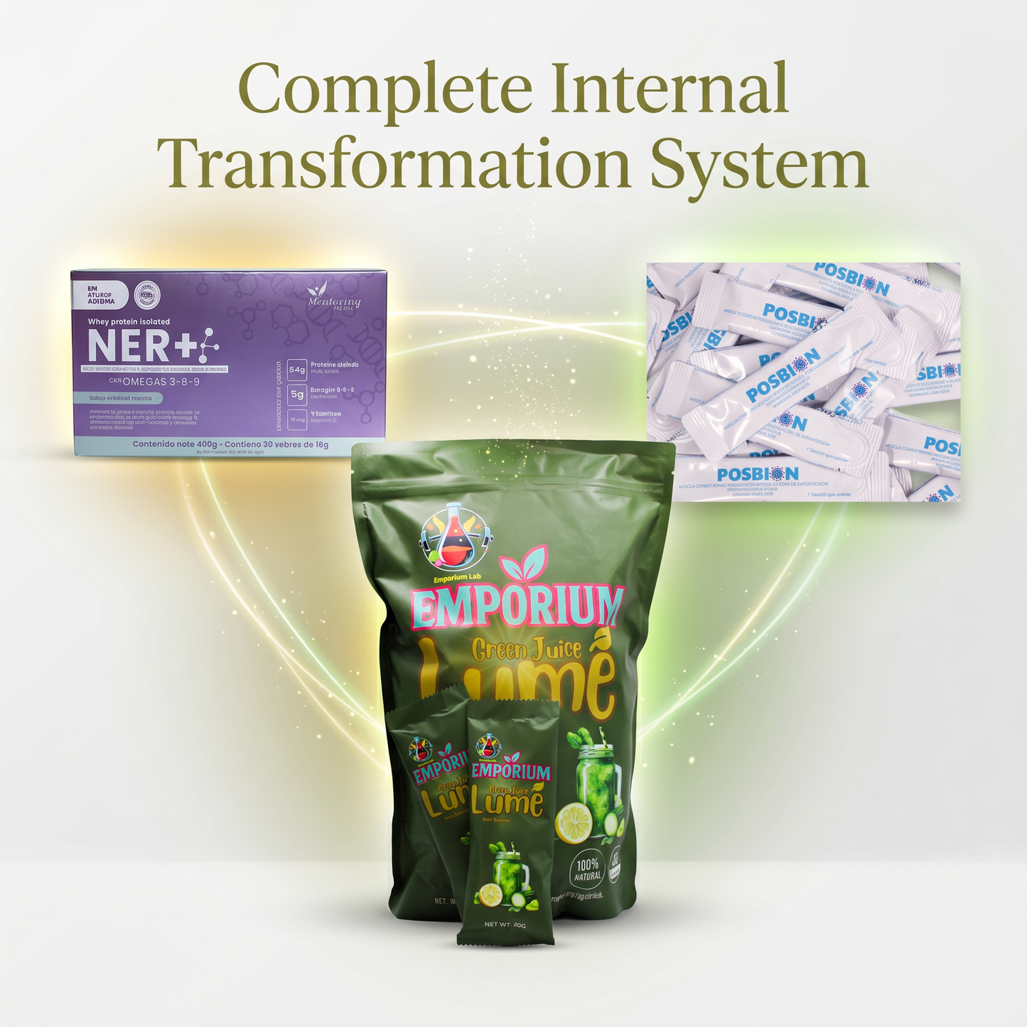 Kit POSBION BPL1® HT + Ner+ Proteína + Green Juice | Bienestar Diario