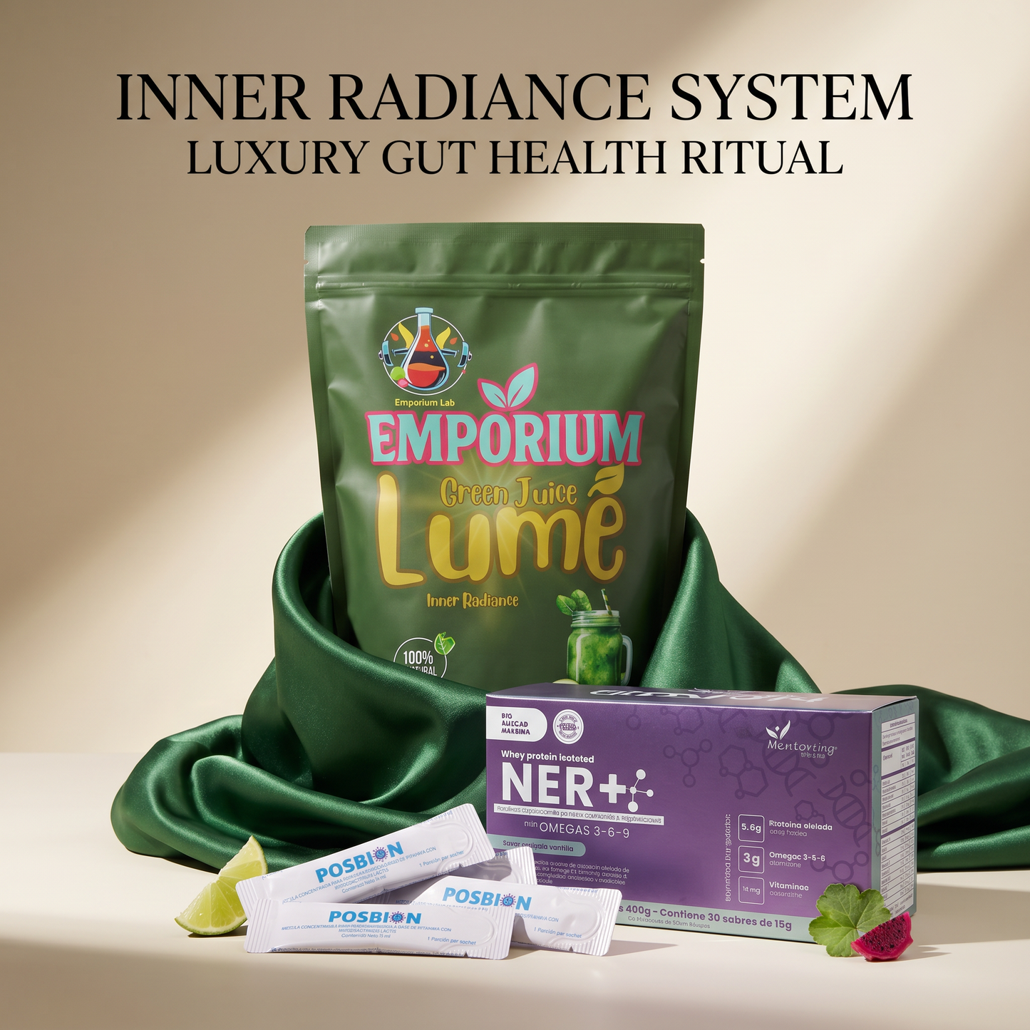 Kit POSBION BPL1® HT + Ner+ Proteína + Green Juice | Bienestar Diario