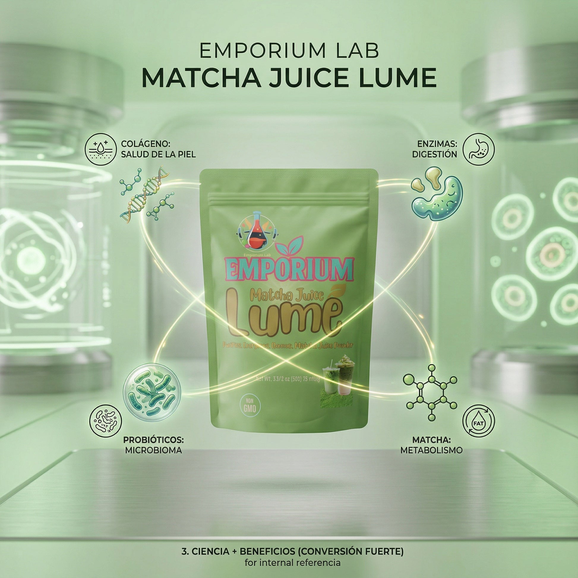 Matcha juice, posbion, firbibion Colombia
