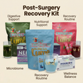 Post-Surgery Recovery Kit with various products and labels on a beige background