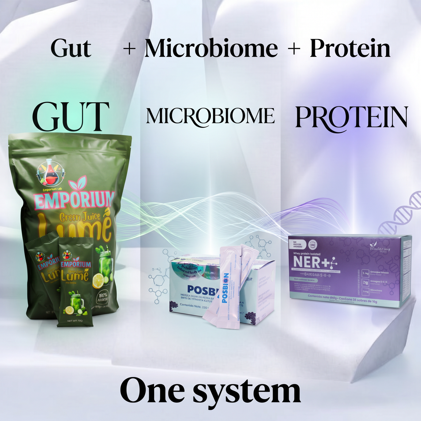 Kit POSBION BPL1® HT + Ner+ Proteína + Green Juice | Bienestar Diario