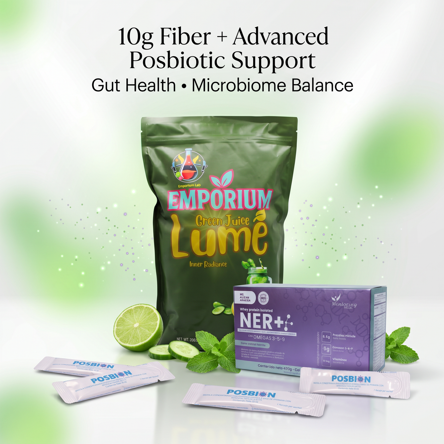 Kit POSBION BPL1® HT + Ner+ Proteína + Green Juice | Bienestar Diario