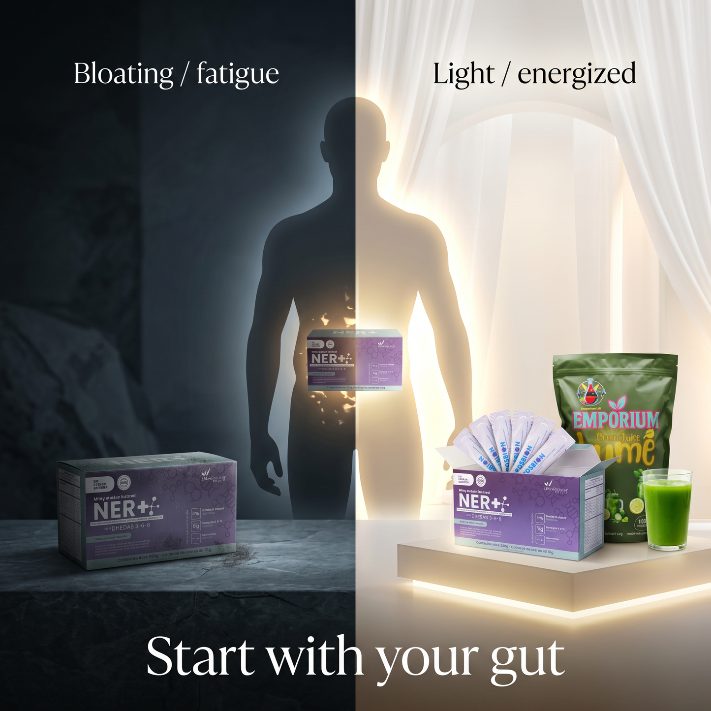 Kit POSBION BPL1® HT + Ner+ Proteína + Green Juice | Bienestar Diario