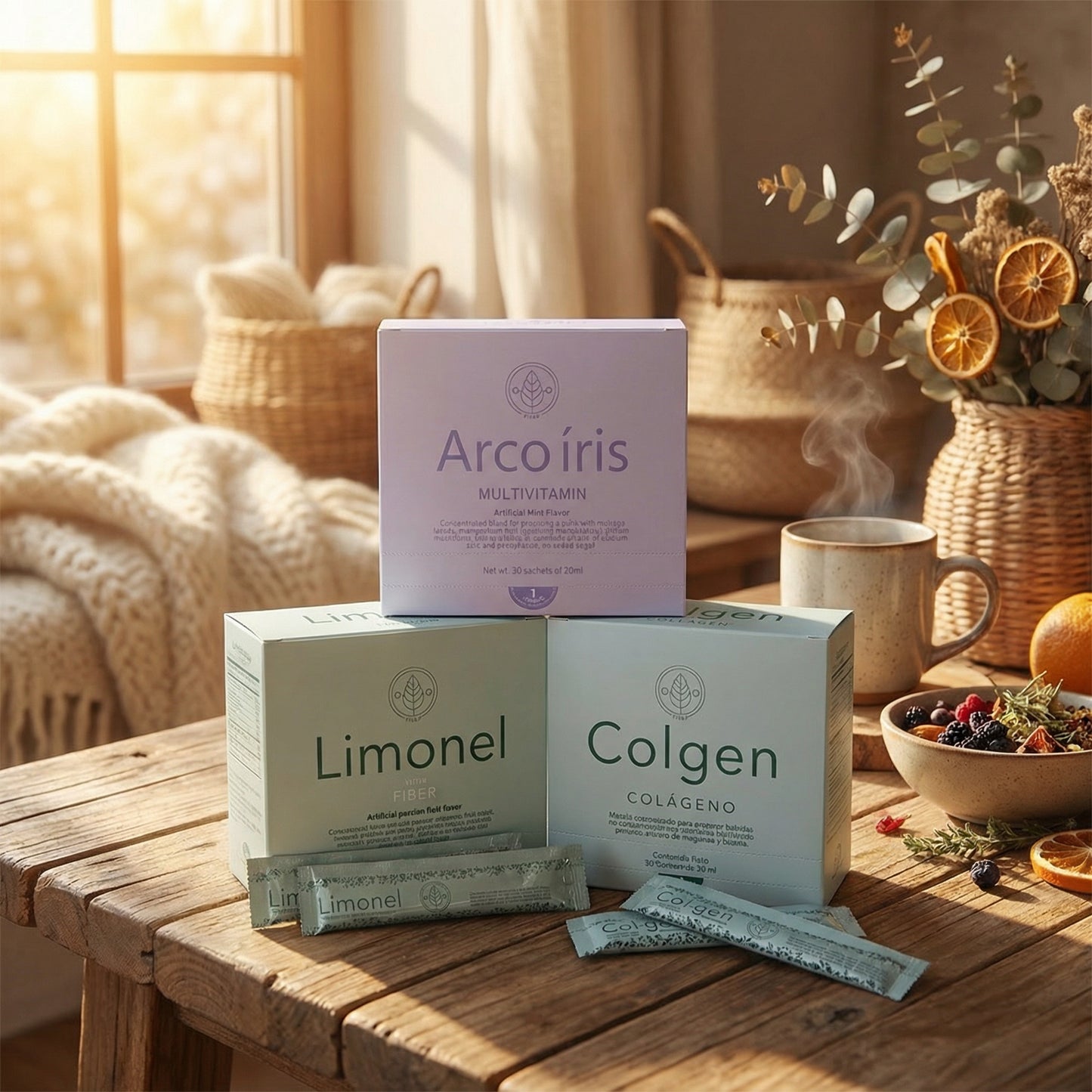 TRIO (Colageno, ARCOÍRIS, Limonel Fibra)